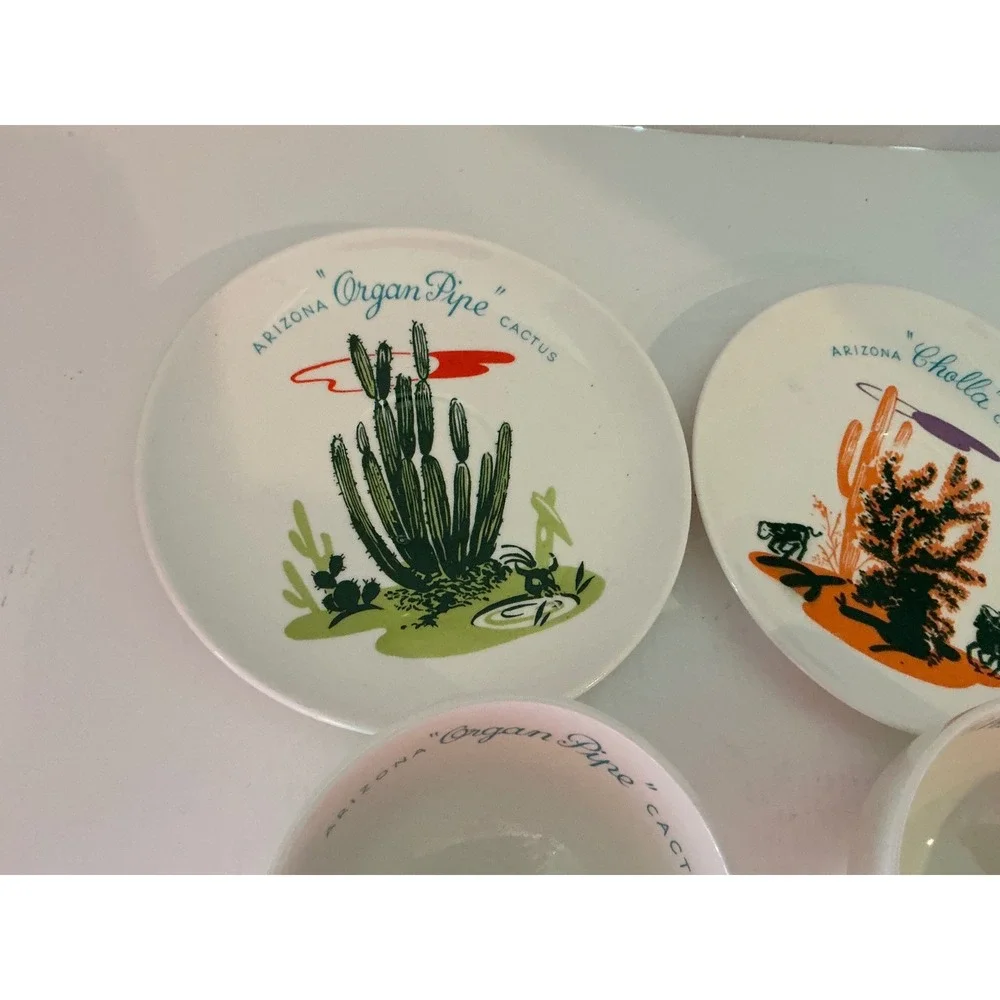 Other Brand Vintage Arizona Cactus Teacup Saucer Set Organ Pipe Cholla Desert 2p